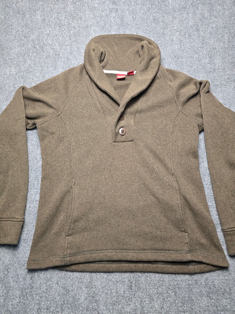Eastern Mountain Sports EMS Women's L Brown Shawl Collar Pullover Sweater